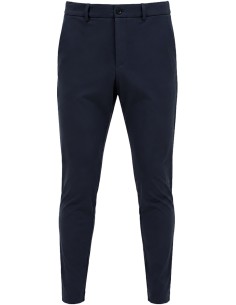 RRD Pantalón chino cinturilla fruncida tejido surflex invierno azul - Roberto Ricci Designs vista frontal