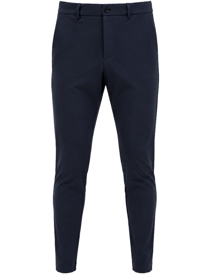 RRD Pantalón chino cinturilla fruncida tejido surflex invierno azul - Roberto Ricci Designs vista frontal