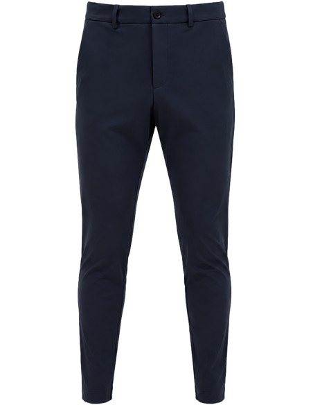 RRD Pantalón chino cinturilla fruncida tejido surflex invierno azul - Roberto Ricci Designs vista frontal