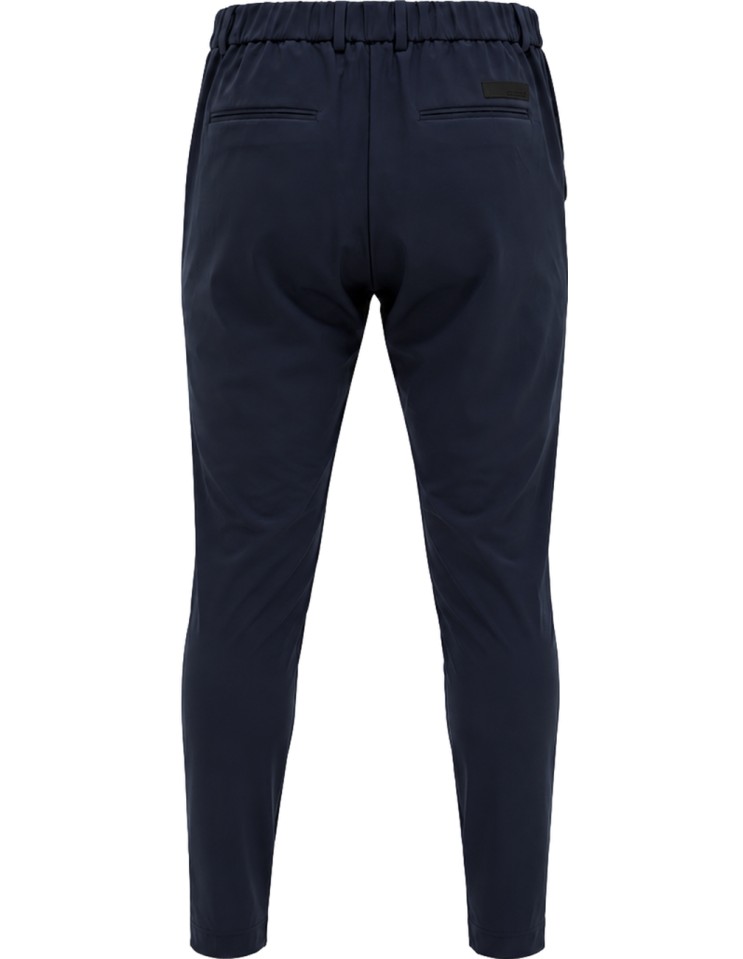 RRD Pantalón chino cinturilla fruncida tejido surflex invierno azul - Roberto Ricci Designs vista trasera
