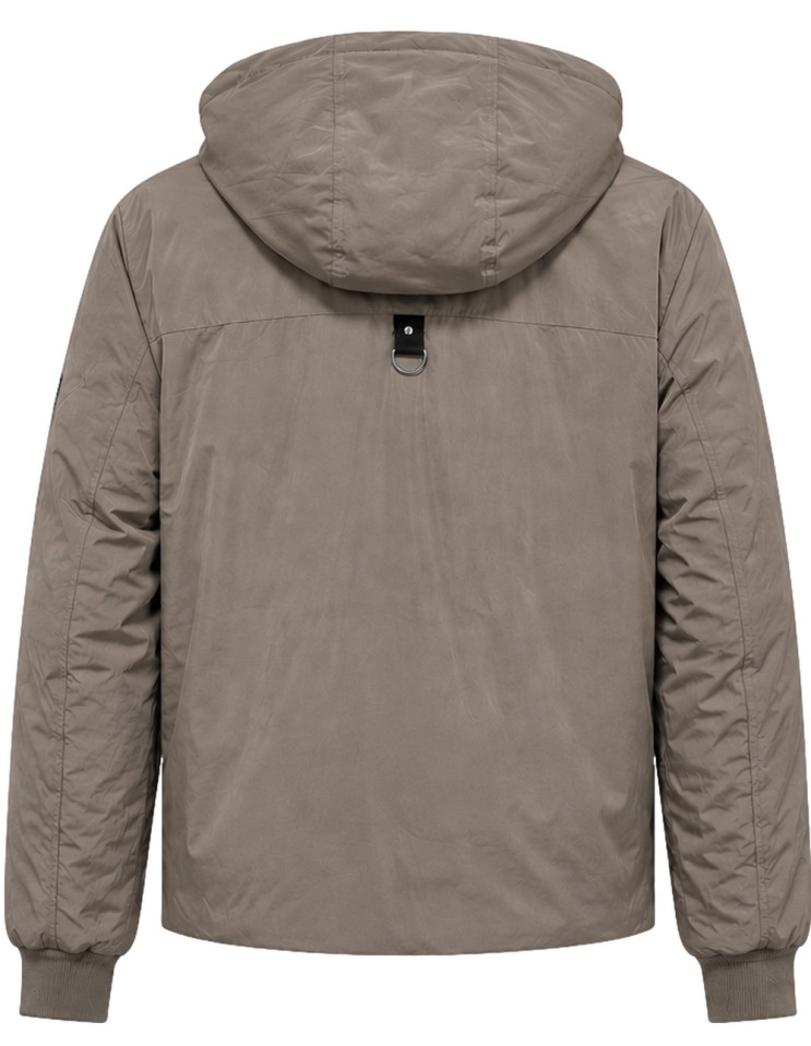 Cazadora Moose Knuckles beige con capucha modelo northdale vista espalda