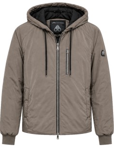 Cazadora Moose Knuckles beige con capucha modelo northdale vista frontal