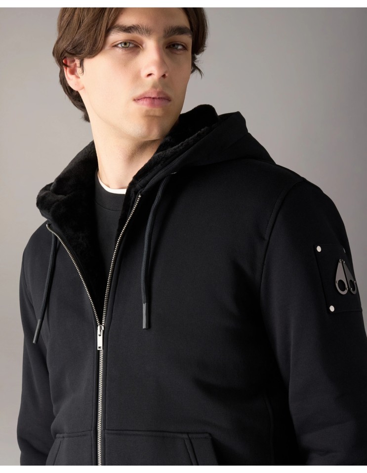 MOOSE KNUCKLES Classic Bunny negro - sudadera con capucha detalle frontal, fororo y logo