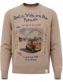 BOB Jersey lana reversible cuello redondo Bristol marrón claro  "Dolce Vita on the Road"