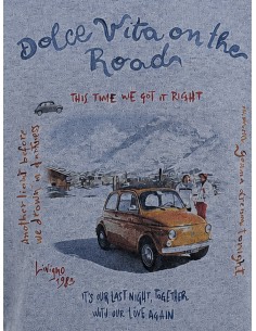 BOB Jersey lana reversible cuello redondo Bristol azul "Dolce Vita on the Road" VISTA FRONTAL 2