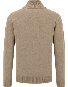 Jersey en lana cuello alto con botones beige - Bob vista frontal 2