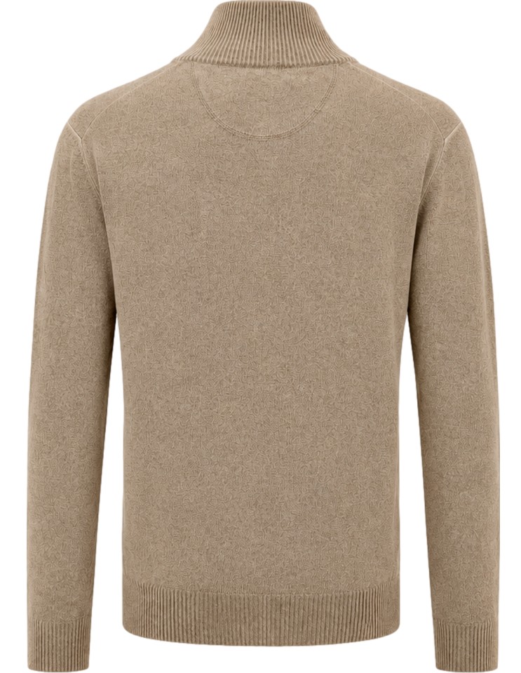 Jersey en lana cuello alto con botones beige - Bob vista espalda