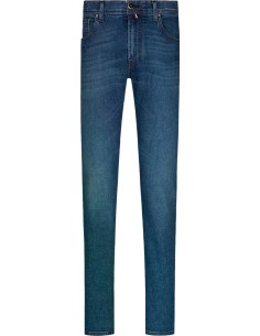 Jacob Cohën Jeans Bard LTD en denim elástico orillado azul medio vista frontal