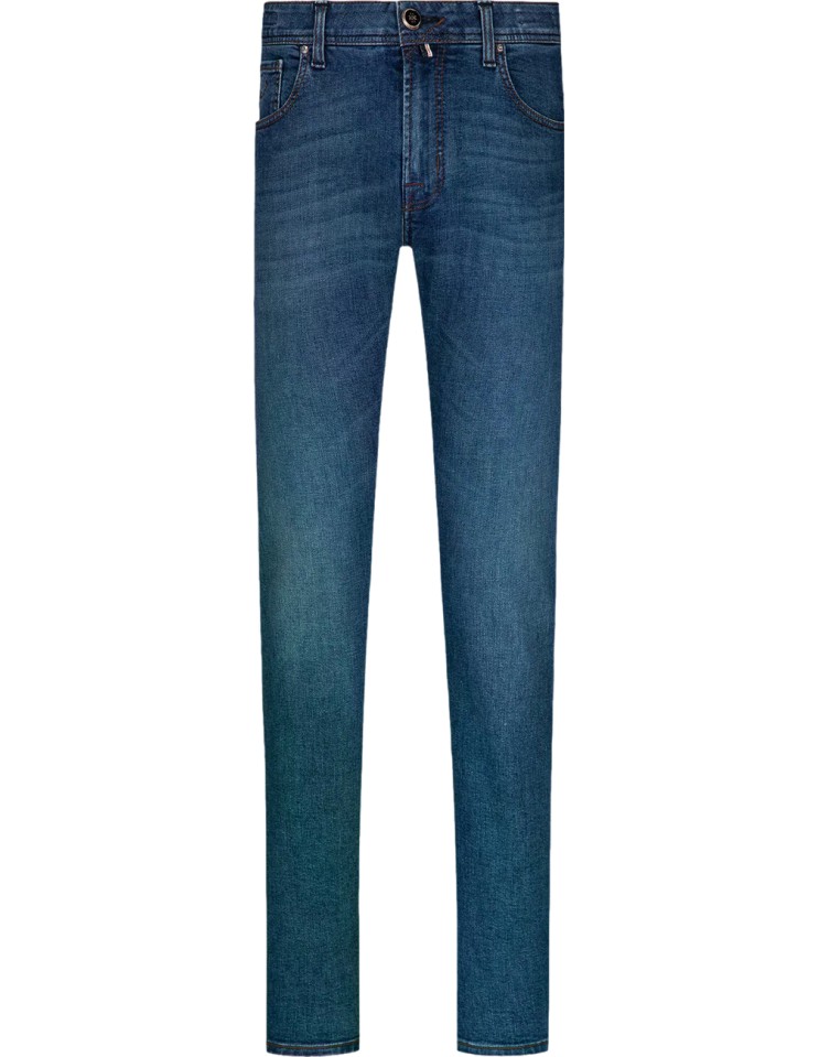 Jacob Cohën Jeans Bard LTD en denim elástico orillado azul medio vista frontal