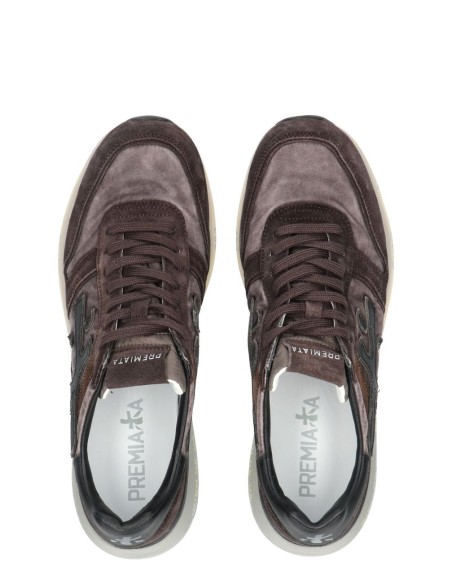 Premiata Mick 8434 marrón nailon lavado vista cenital puntera