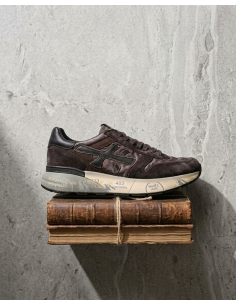 Premiata Mick 8434 marrón nailon lavado vista lateral 2