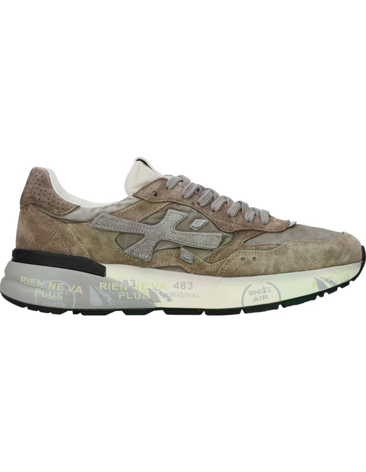 Premiata en ante marrón modelo mick 018437 vista lateral