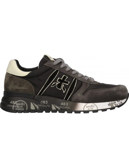 Pemiata Lander negro contrastes en piel gris modelo 4951