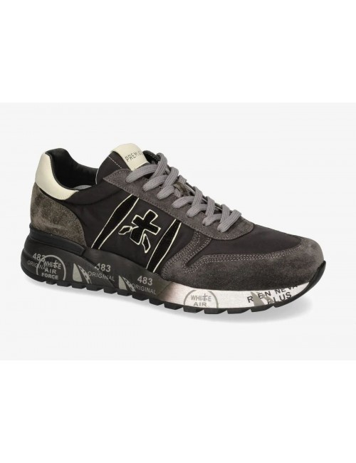 Pemiata Lander negro contrastes en piel gris modelo 4951