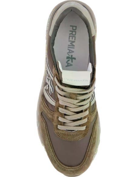 PREMIATA Lander marrón  vista cenial cordones gris y logo gris modelo 8410