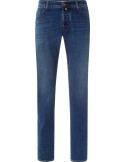 Pantalones vaqueros Bard en denim elástico azul medio con lavado vintage
