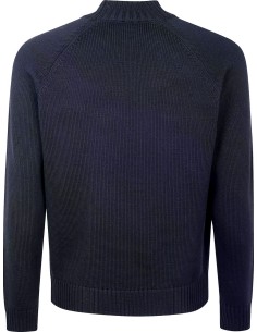 Zanone jersey lupo rag cullo chimenea azul medio vista frontal 2