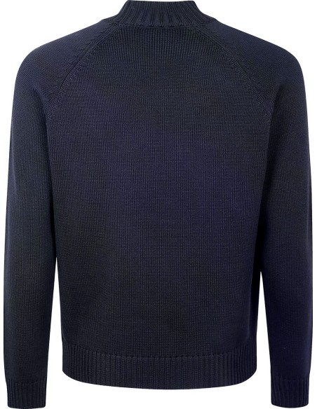 Zanone jersey lupo rag cullo chimenea azul viar espalda