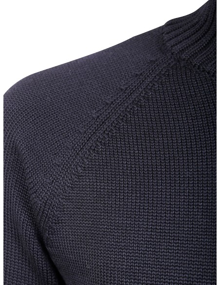 Zanone jersey lupo rag cullo chimenea azul medio detalle del hombro