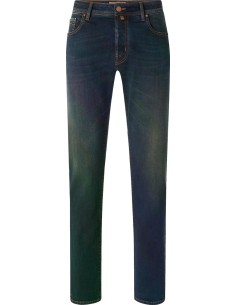 Almirante Seis jeans Bard de Jaco Cohën en denim elástico azul oscuro con lavado vintage