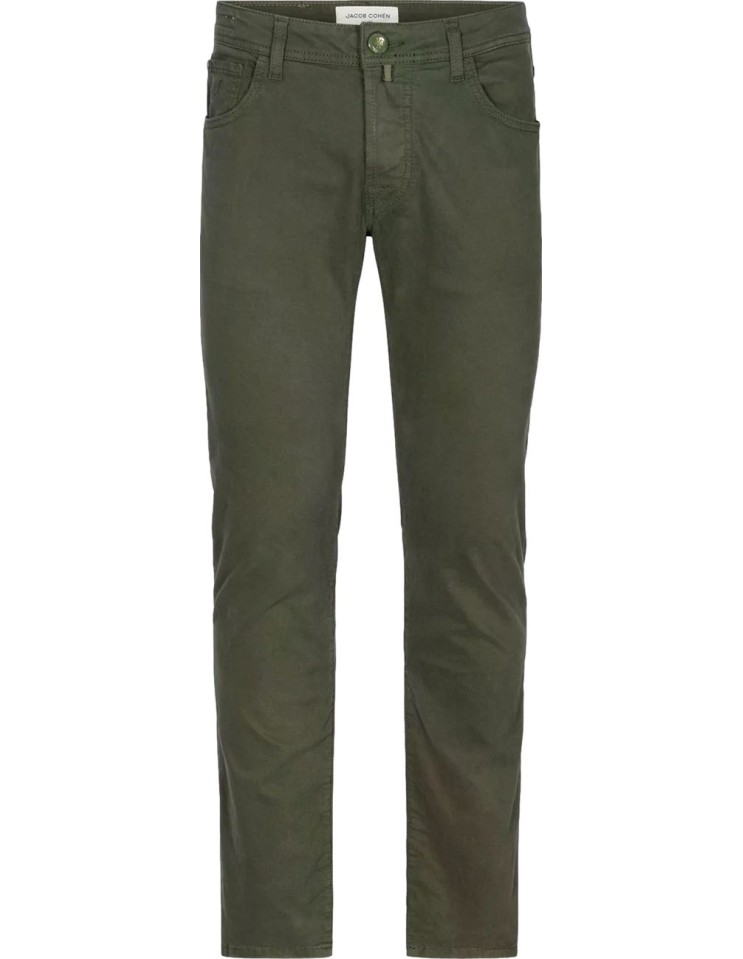 Jacob Cohën vaquero Bard gabardina elástica verde botella vista frontal