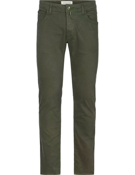 Jacob Cohën vaquero Bard gabardina elástica verde botella vista frontal