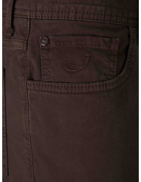 Almirante Seis Jacob Cohën Vaquero Bard gabardina elástica marrón detalle bordado bolsillo