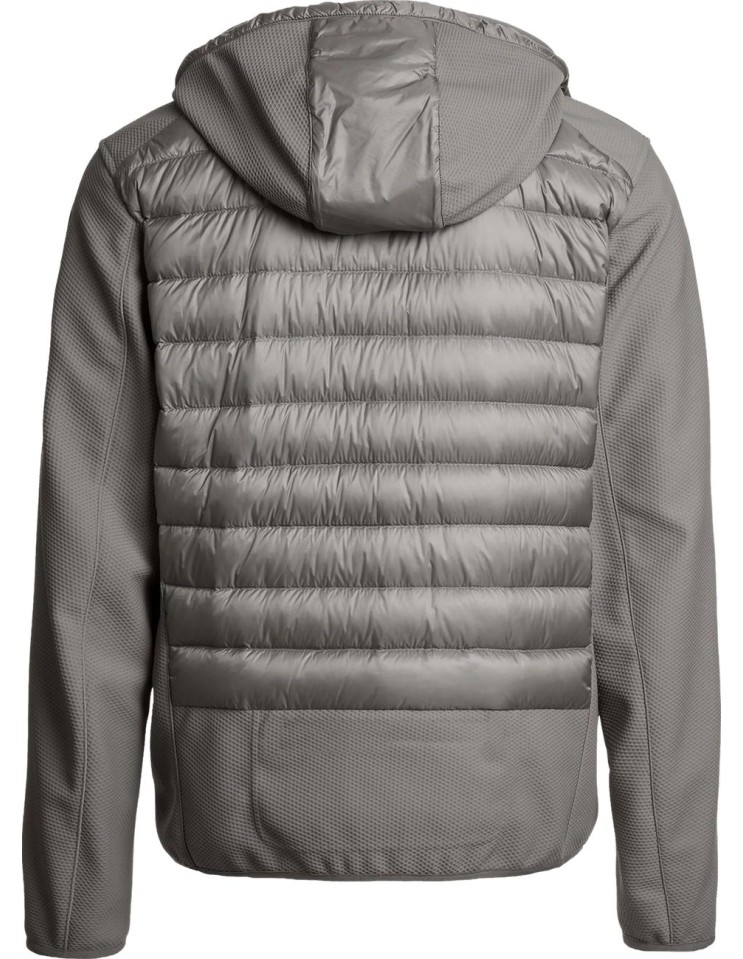 PARAJUMPERS Cazadora con capucha Nolan Hybrid Gris Pewter vista espalda con capucha
