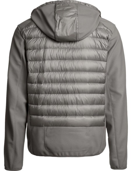 PARAJUMPERS Cazadora con capucha Nolan Hybrid Gris Pewter vista espalda con capucha