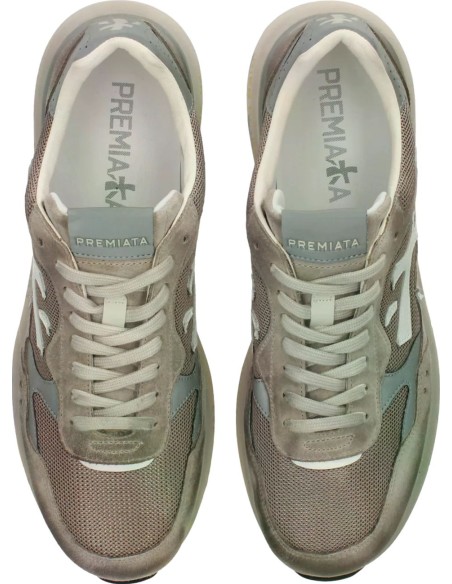 Zapatillas Premiata Mick 0.1 marrón contrastes gris vista cenital