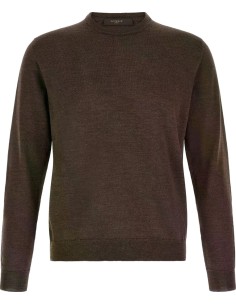 Almirante Seis Zanone - Slowear jersey cuello redondo marrón lana merino fino