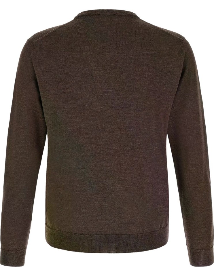 Almirante Seis Zanone - Slowear jersey cuello redondo marrón lana merino fino espalda