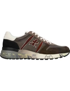 Sneakers Pemiata Lander 8657  marrón contrastes en piel burdeos vista lateral