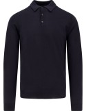 Zanone - Slowear polo Flexwool azul noche manga larga