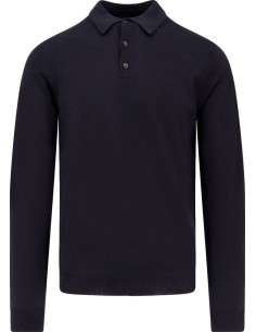 Zanone - Slowear polo Flexwool azul marino manga larga
