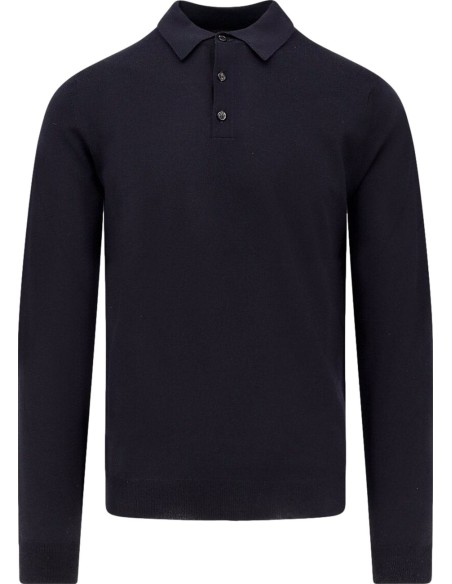 Zanone - Slowear polo Flexwool azul marino manga larga