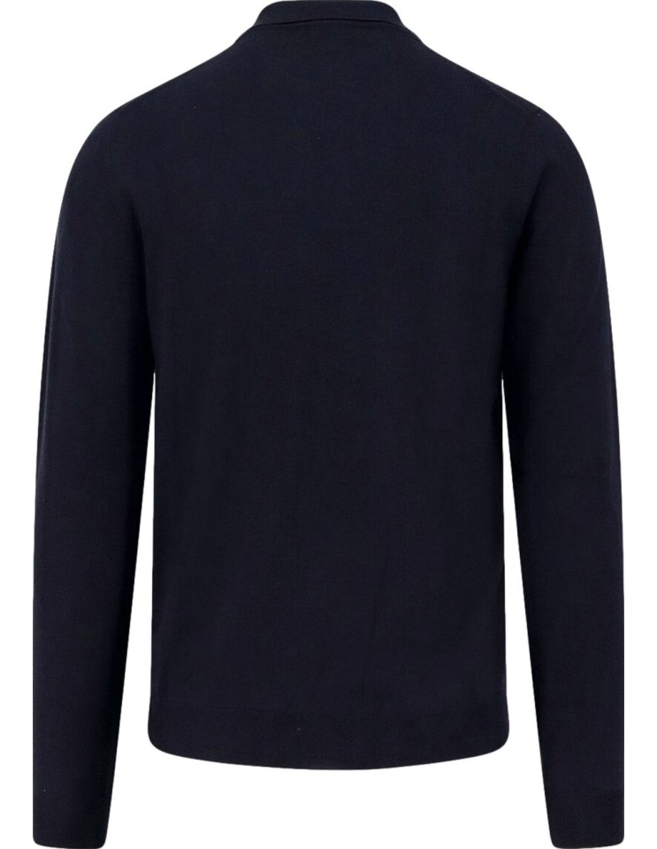 Zanone - Slowear polo Flexwool azul marino manga larga espalda