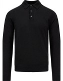 Zanone - Slowear polo Flexwool negro manga larga