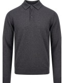 Zanone - Slowear polo Flexwool gris oscuro manga larga