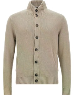 Zanone - Slowear cardigan Chioto en lana color arena