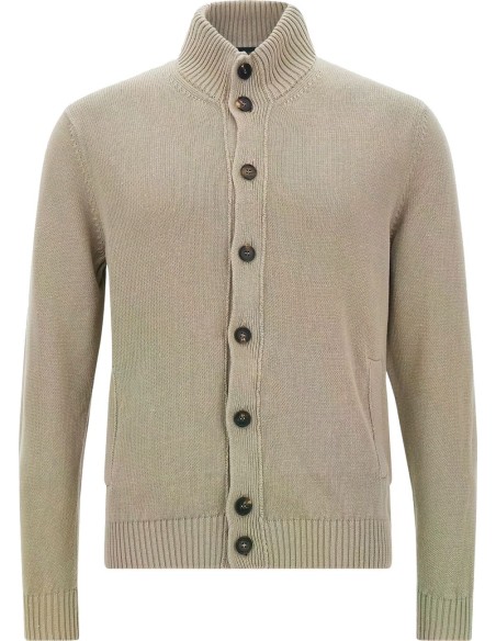 Zanone - Slowear cardigan Chioto en lana color arena