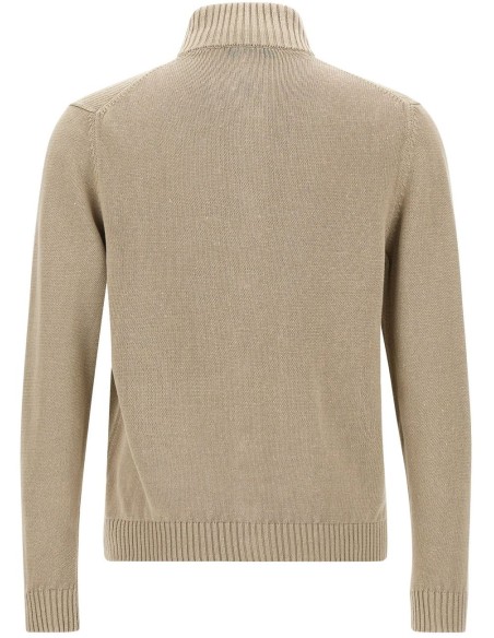 Zanone - Slowear cardigan Chioto en lana color arena espalda