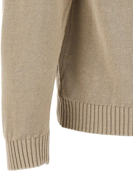 Zanone - Slowear cardigan Chioto en lana color arena detalle puños y bajo