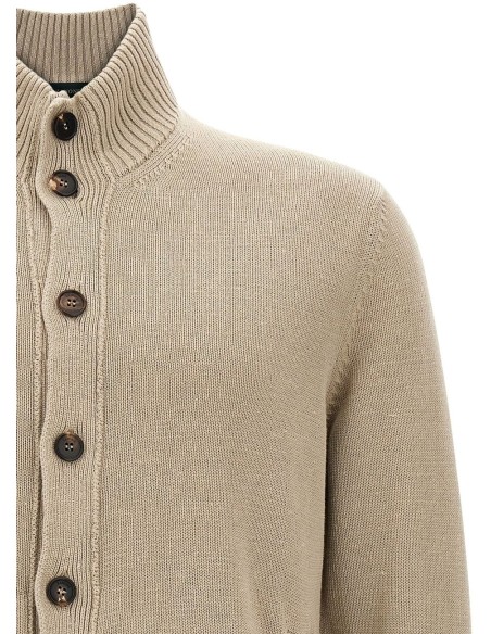 Zanone - Slowear cardigan Chioto en lana color arena