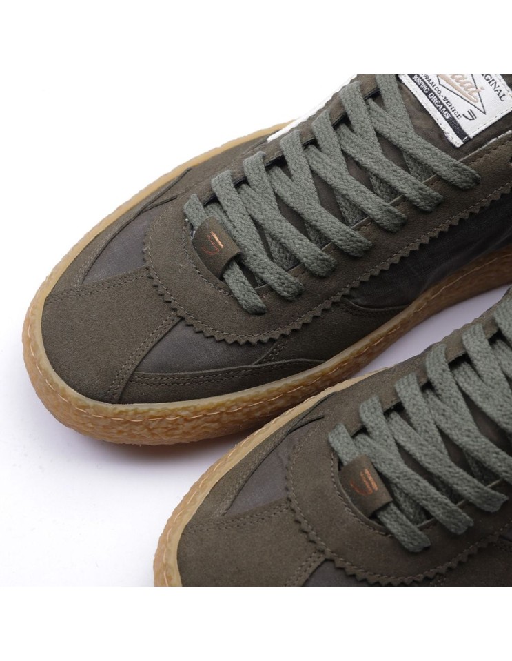 PURAAI Sidro zapatilla vegana Vintage verde detalle puntera