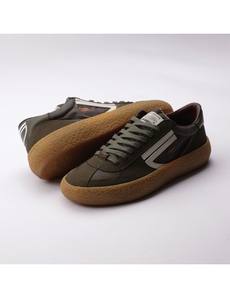 PURAAI Sidro zapatilla vegana Vintage verde detalles lateral y suela