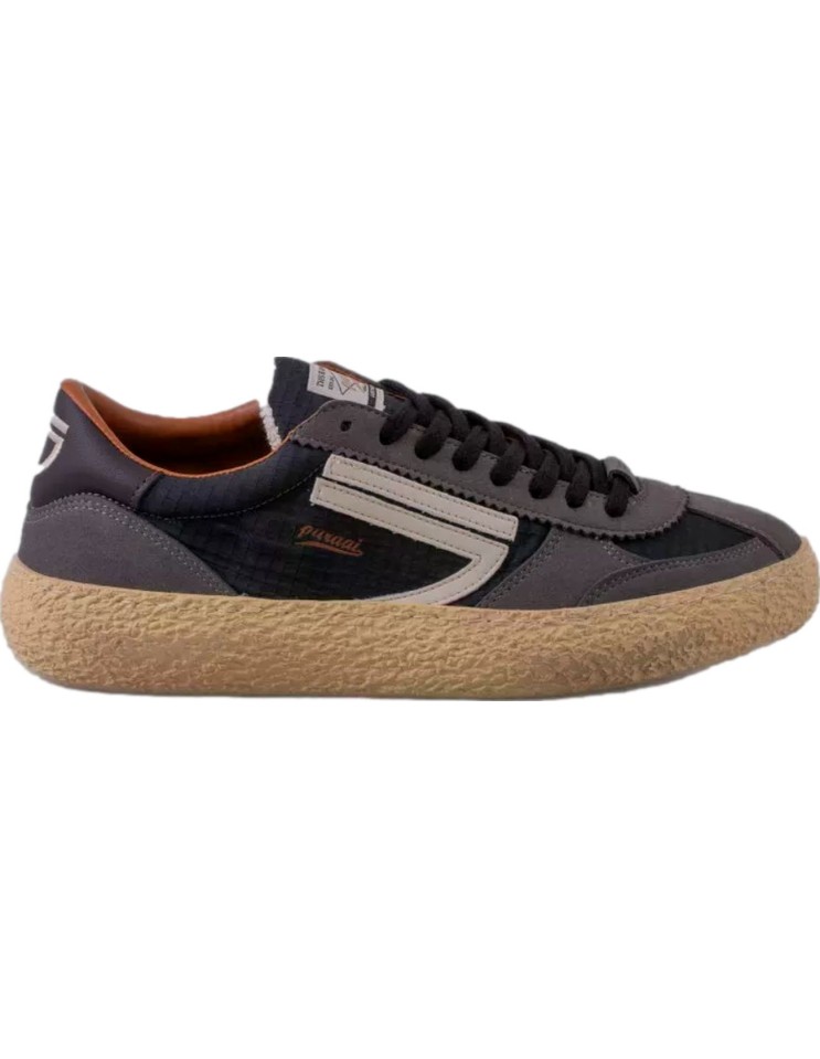 PURAAI Daiquiri zapatilla vegana Vintage negro y gris oscuro vista lateral