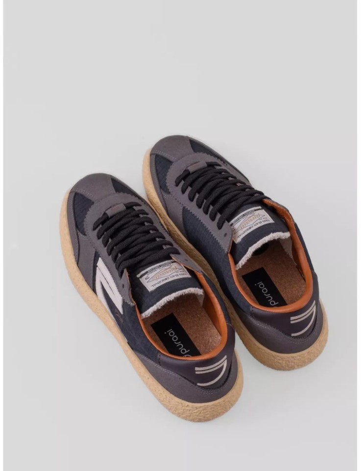 PURAAI Daiquiri zapatilla vegana Vintage negro y gris oscuro vista cenital