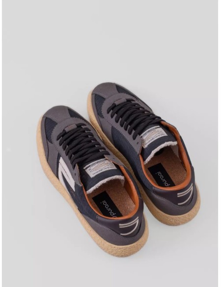 PURAAI Daiquiri zapatilla vegana Vintage negro y gris oscuro vista cenital