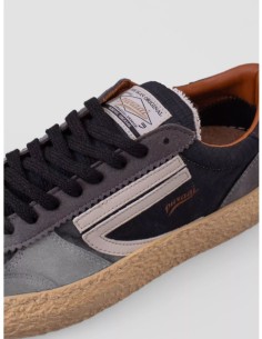 PURAAI Daiquiri zapatilla vegana Vintage negro y gris oscuro vista lateral 2